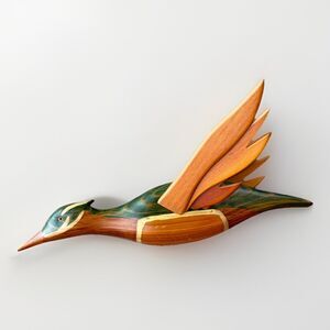 VTG Wooden Bird Wall Sculpture 2005 16” Length